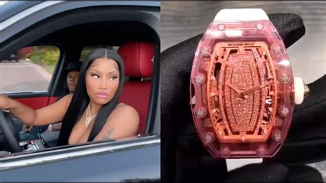 richard mille nicki minaj|Nicki Minaj Flexes Pink Richard Mille In Rolls.